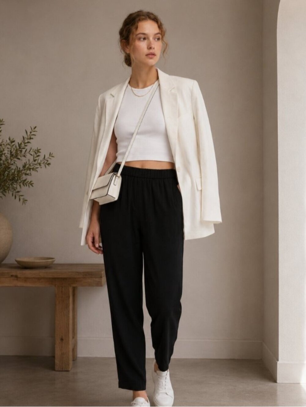 Babaton Black High Waist Cropped Jogger Pants Stretch XS 0546